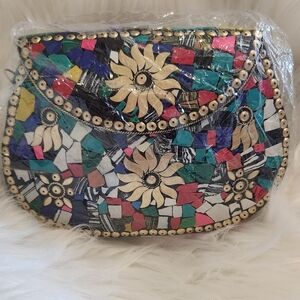 RAMLA Multicolor Mosaic Clutch
